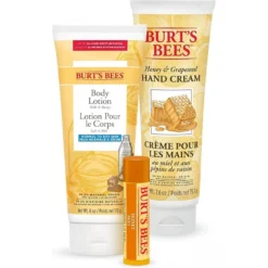 Burts Bees Honey Pot Set - Body Lotion 170g Hand Cream 73g And Lip Balm 4g