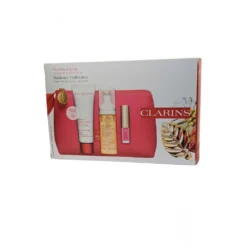 Clarins Beauty Flash Radiance Collection Set- Flash Balm 50ml Cleansing Mousse 50ml, Lip Oil 1.4ml