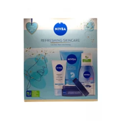 Nivea Refreshing Skincare Set - Night Cream Day Cream, Eye Makeup Remover, Wash Gel