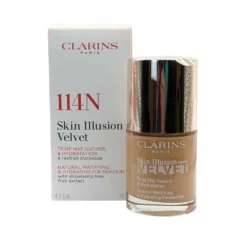 Clarins Skin Illusion Velvet Foundation Natural Hydrating Mattifying 30ml #114N Cappuccino